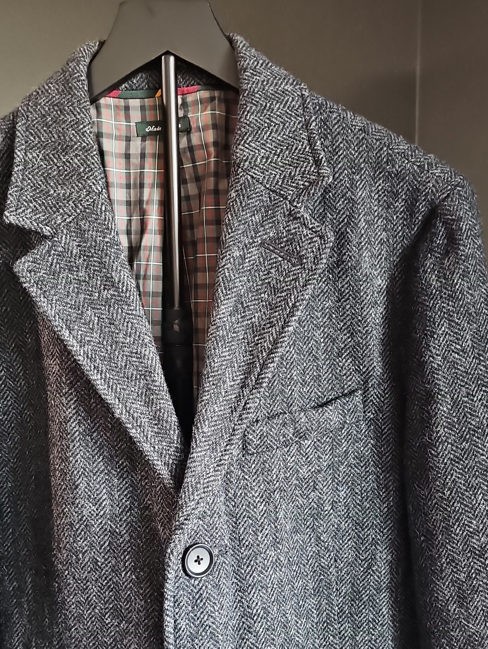 J. Crew Men's Herringbone Blazer in Gray